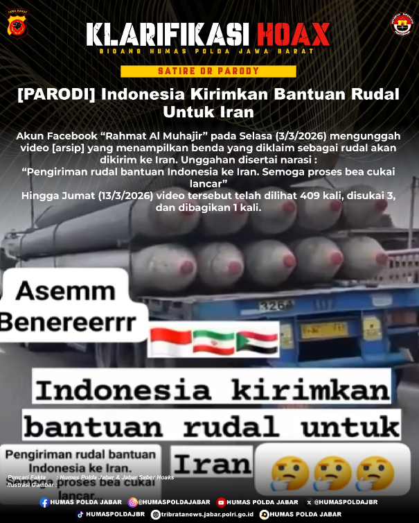 Beredar Video Klaim Pengiriman Rudal RI ke Iran, Cek Faktanya di Media Sosial