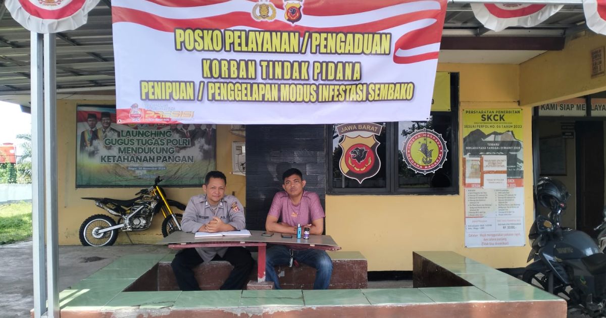 Polsek Tenjo mendirikan posko khusus untuk memudahkan pelaporan korban penipuan investasi sembako.