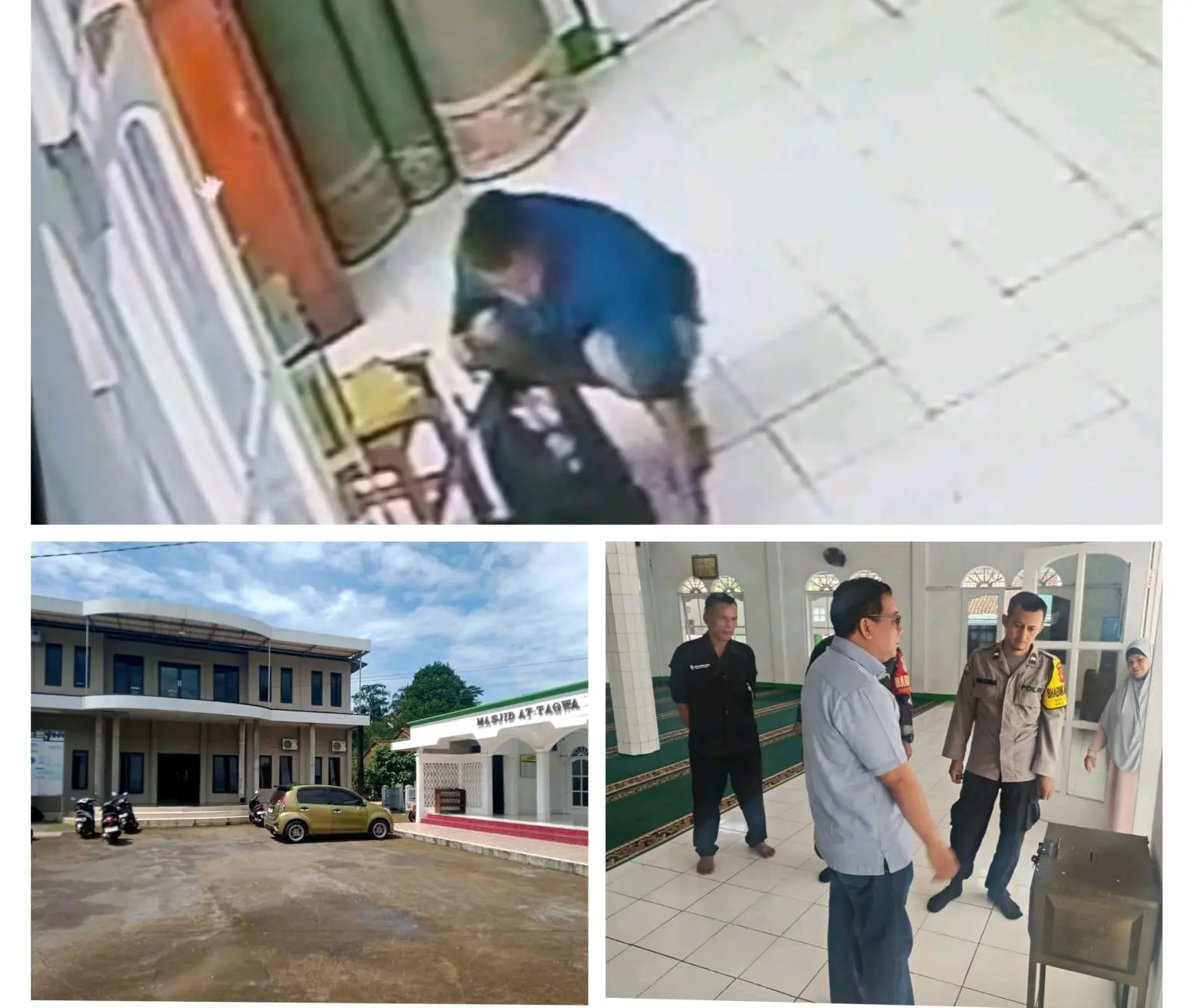 Nekat! Pencuri Kotak Amal Masjid AT Taqwa Selamanik Cipaku Terekam CCTV