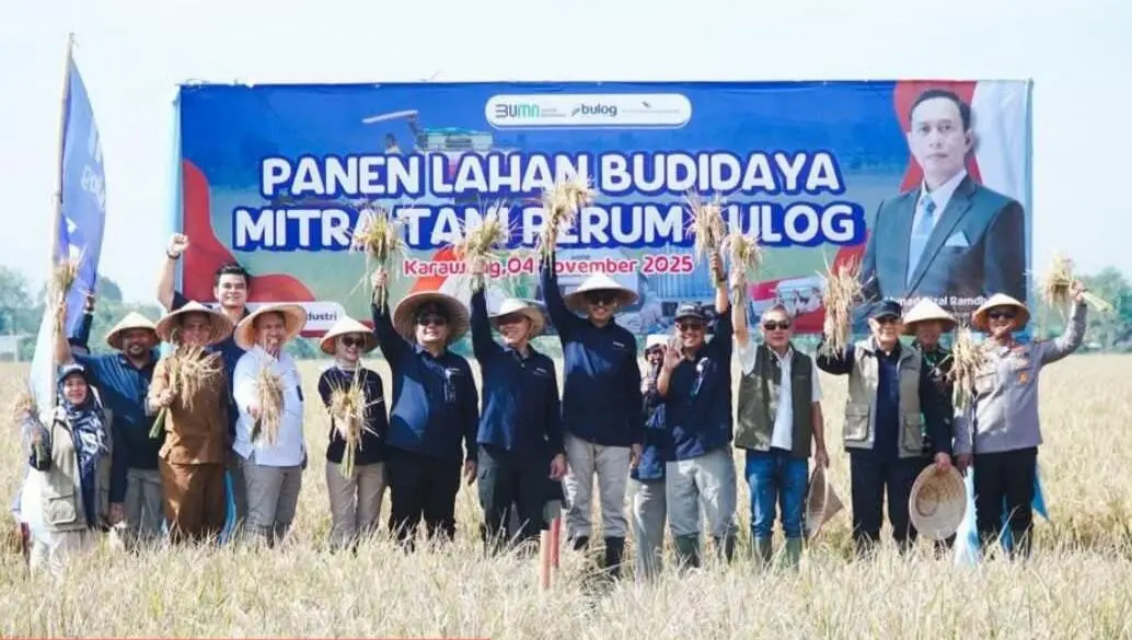 Dukung Ketahanan Pangan, Kapolres  Karawang Hadiri Panen On Farm BULOG 