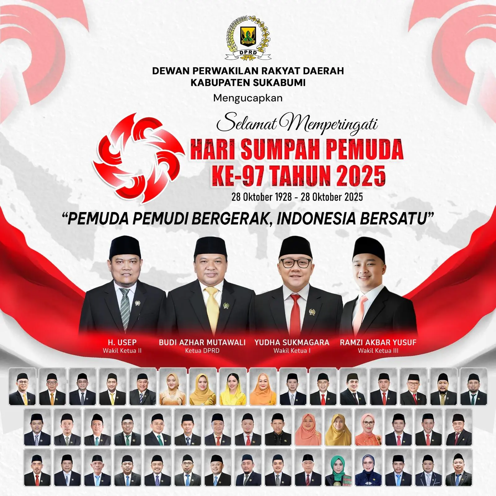 DPRD Kabupaten Sukabumi Mengucapkan Selamat Hari Sumpah Pemuda Ke 97 Tahun 2025