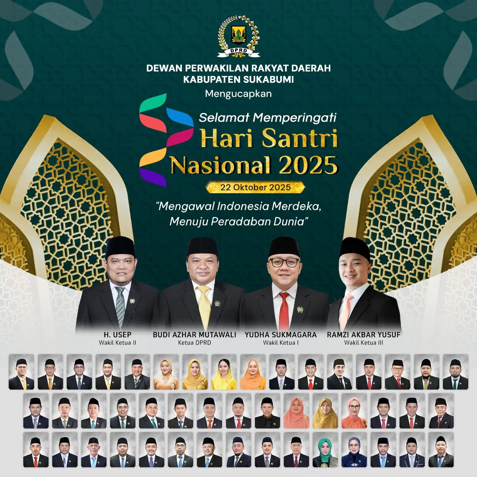 DPRD Kabupaten Sukabumi Mengucapkan Salamat Hari Santri Nasional 2025